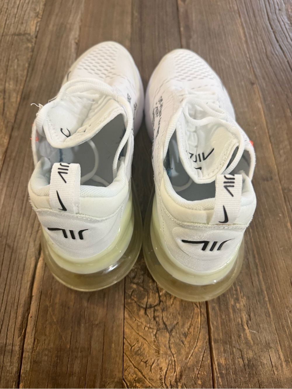 Nike White/Black Air 270 Sneakers with Orange Accent - Picture 4 of 4